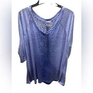 Calvin Klein Performance Purple lavender Pattern with Sheer pattern 3/4 length